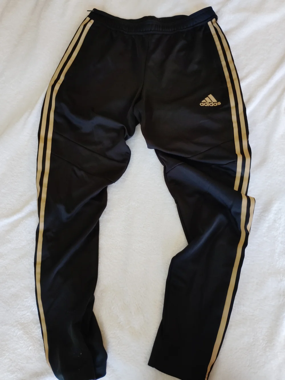 Adidas Tiro Training Pants Black With Gold Logo And Stripes Size M